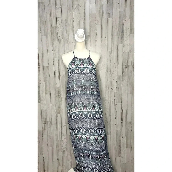 Donna Morgan Women's Geometric Print Halter Maxi Dress Size 12 - Picture 1 of 5